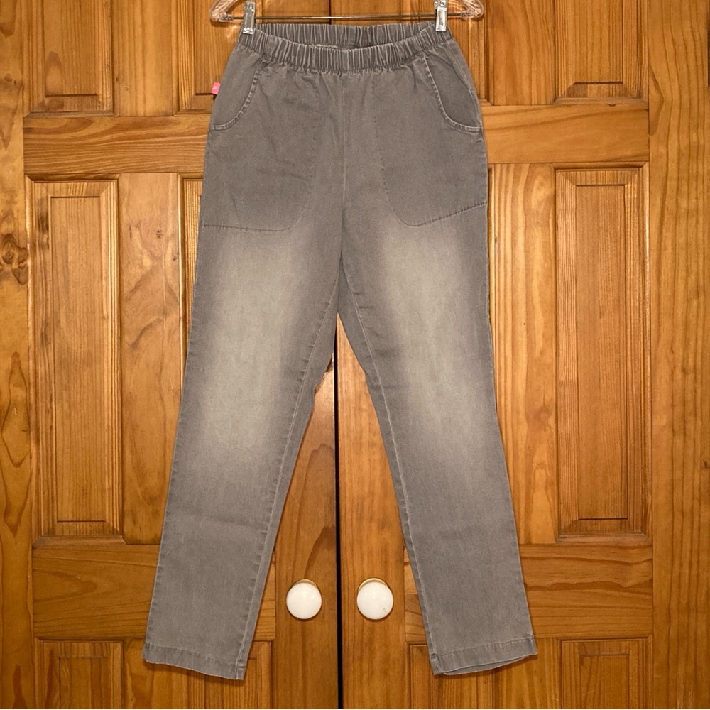 NWOT Woman Within Vintage 90s Pull On Pants Elastic Waist Gray Size 12W